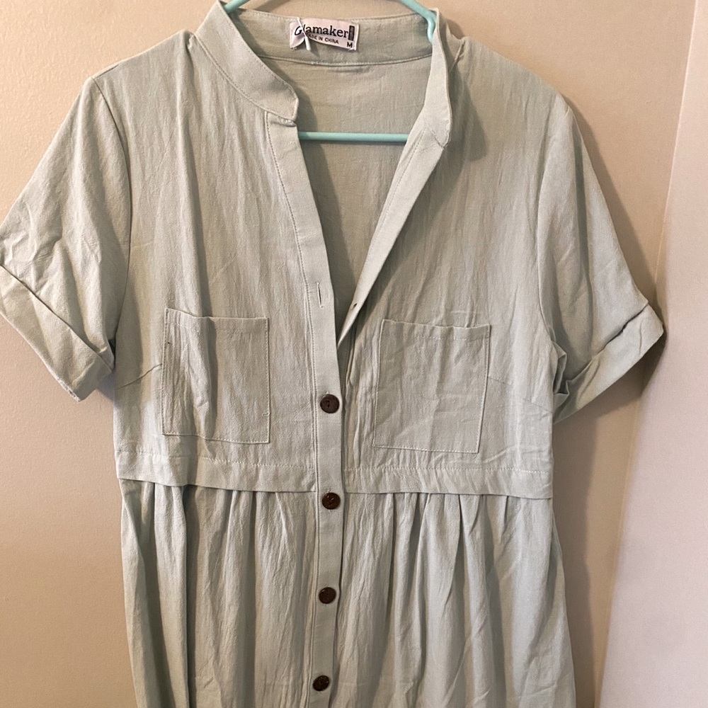 Green Button Down Dress